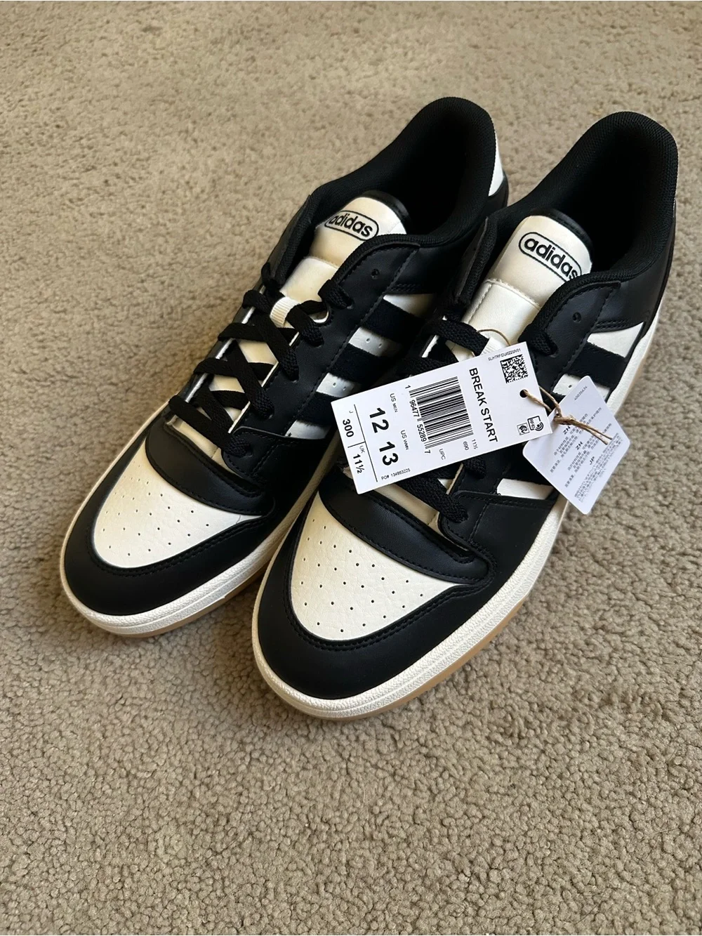 Adidas Break Start Core Black White Mens Athletic Sneaker